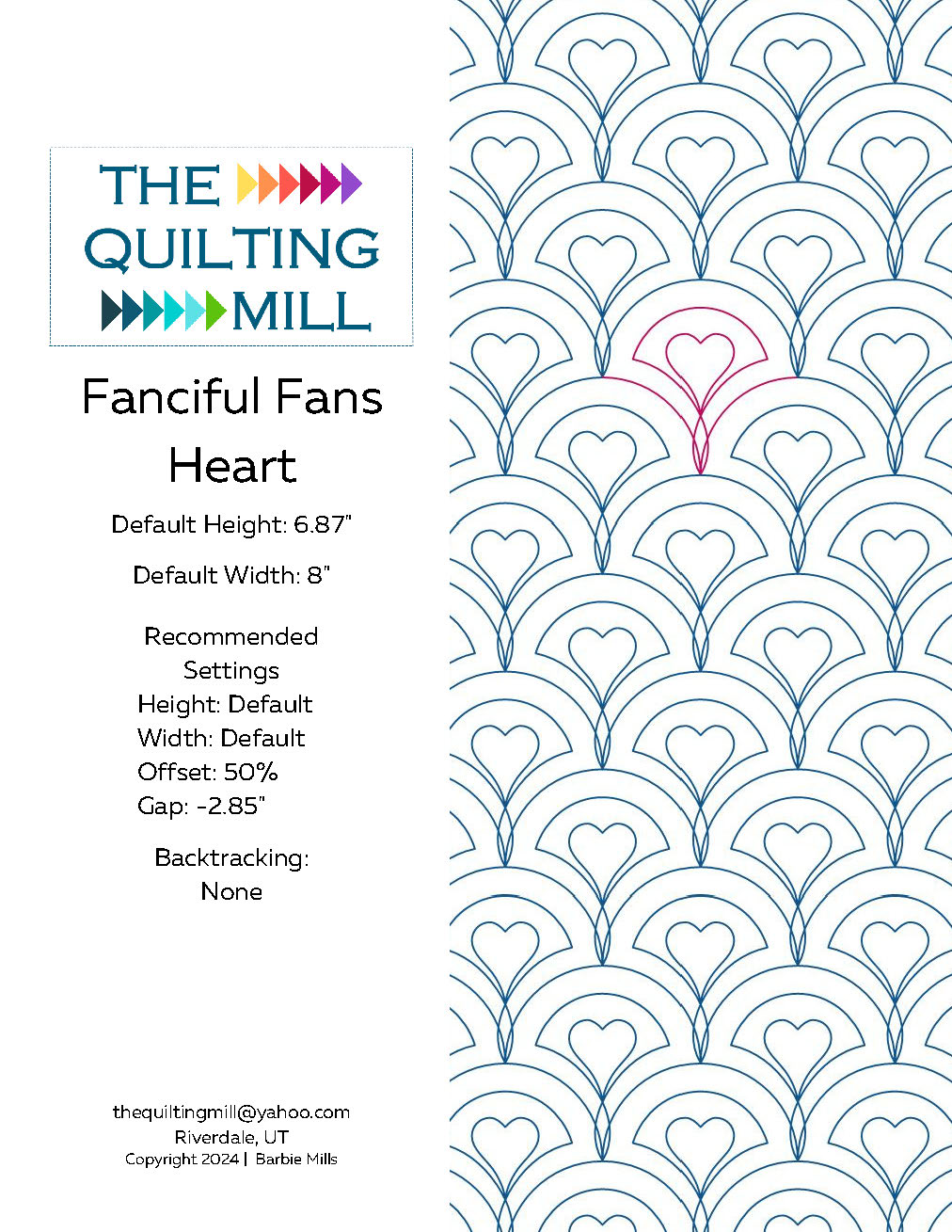 Fanciful Fans Heart Quilting Pattern by Barbie Mills – INNOVA Longarm
