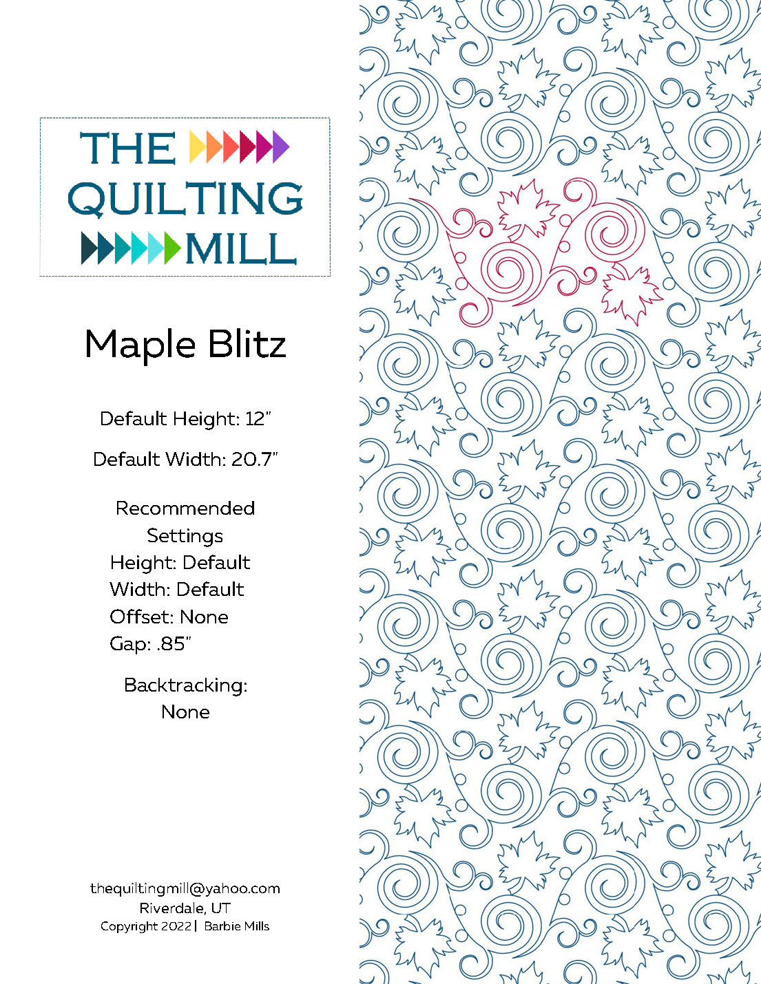 Maple Blitz Quilting Pattern by Barbie Mills – INNOVA Longarm