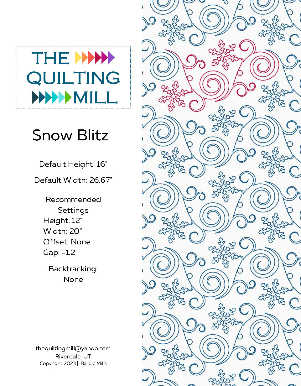 Snow Blitz Quilting Pattern by Barbie Mills – INNOVA Longarm