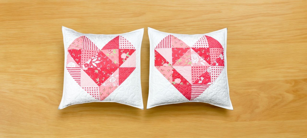Valentine's Quilted Heart Pillow Cover